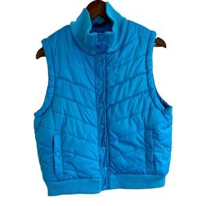 ZLC collection, blue puffer vest women, large